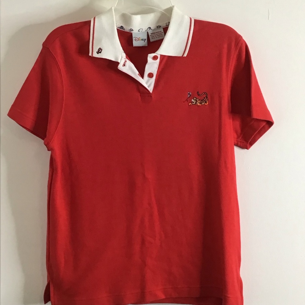 Disney Tigger Embroidered Polo Shirt Red Adult Medium